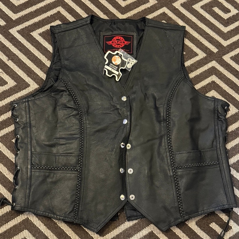 Black Leather Vest for Women